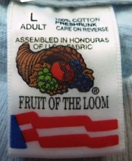 The Fruit of the Loom logo has never had a cornucopia in the background!!  This